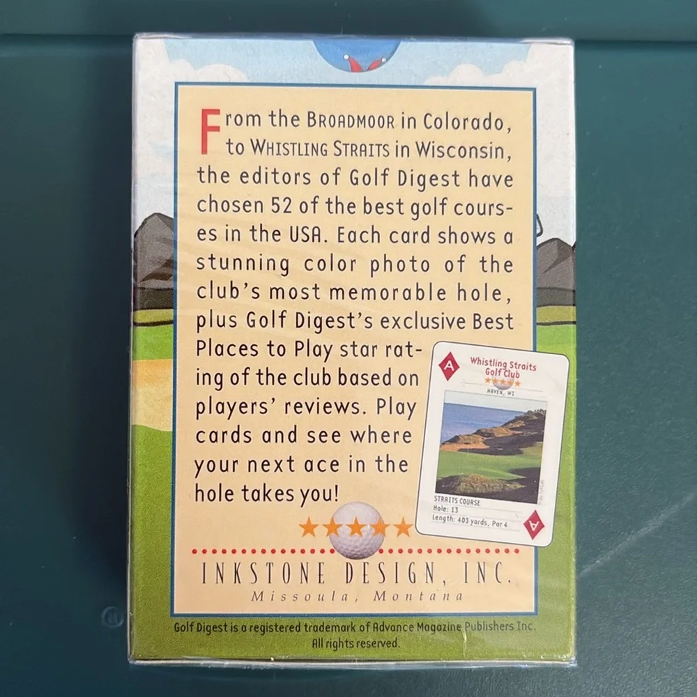 ~Inkstone Design~Golf Digest - Places to Play USA Golf Playing Cards